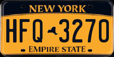 NY license plate HFQ3270