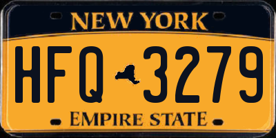 NY license plate HFQ3279