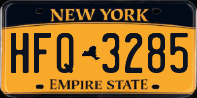 NY license plate HFQ3285