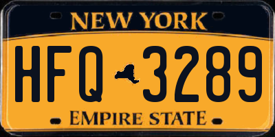 NY license plate HFQ3289