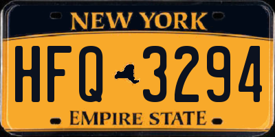 NY license plate HFQ3294