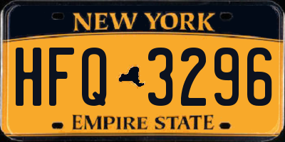 NY license plate HFQ3296