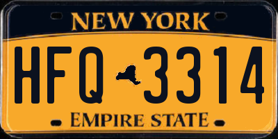 NY license plate HFQ3314