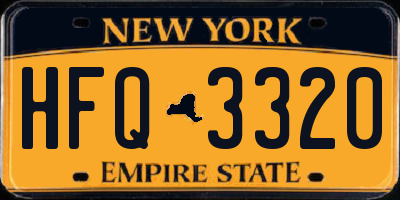 NY license plate HFQ3320