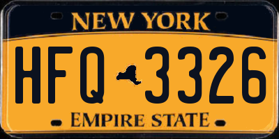 NY license plate HFQ3326