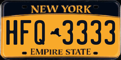 NY license plate HFQ3333