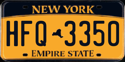 NY license plate HFQ3350