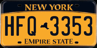 NY license plate HFQ3353