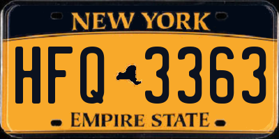 NY license plate HFQ3363