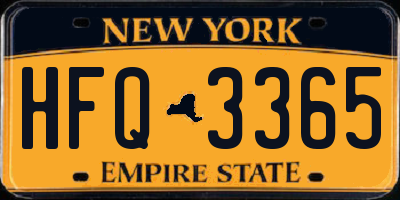 NY license plate HFQ3365
