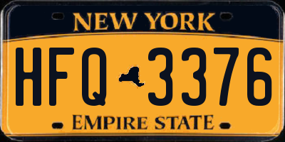 NY license plate HFQ3376