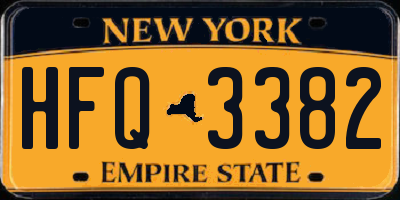 NY license plate HFQ3382