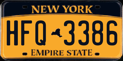 NY license plate HFQ3386