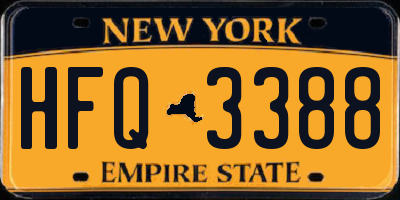 NY license plate HFQ3388