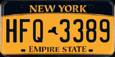 NY license plate HFQ3389