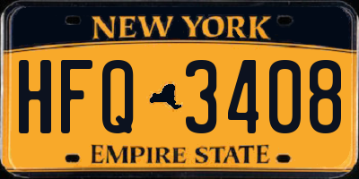 NY license plate HFQ3408