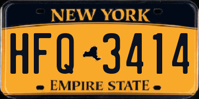 NY license plate HFQ3414