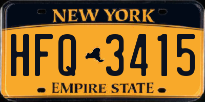 NY license plate HFQ3415