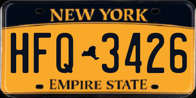 NY license plate HFQ3426