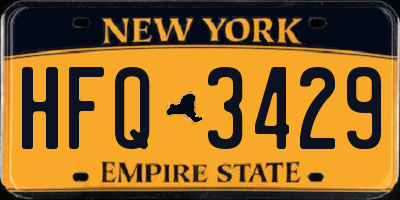 NY license plate HFQ3429