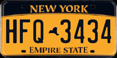 NY license plate HFQ3434