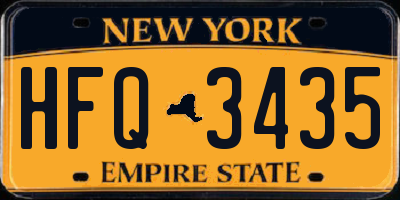 NY license plate HFQ3435