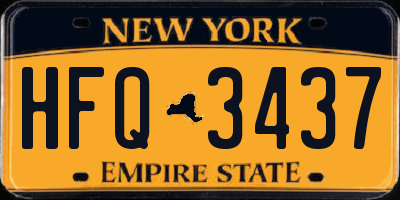 NY license plate HFQ3437