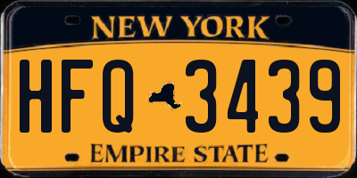 NY license plate HFQ3439