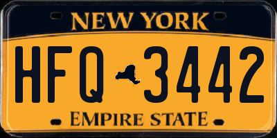 NY license plate HFQ3442