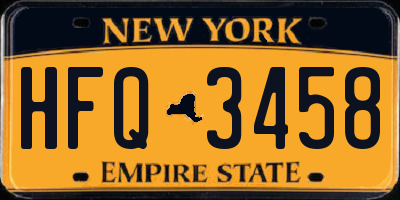NY license plate HFQ3458