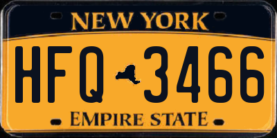 NY license plate HFQ3466