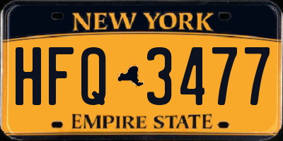 NY license plate HFQ3477