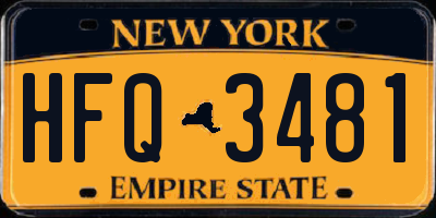 NY license plate HFQ3481