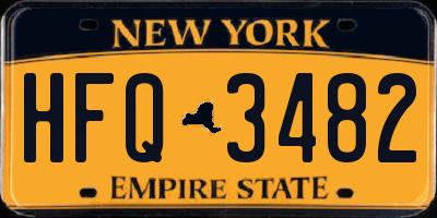 NY license plate HFQ3482