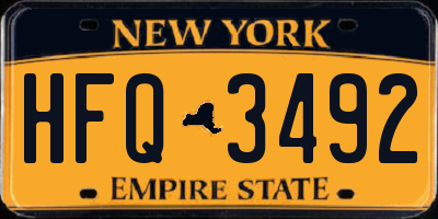 NY license plate HFQ3492