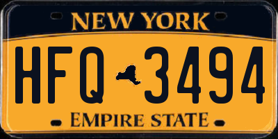 NY license plate HFQ3494
