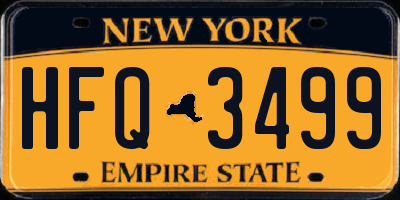 NY license plate HFQ3499