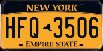 NY license plate HFQ3506
