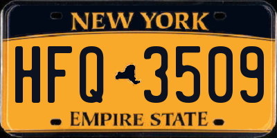 NY license plate HFQ3509