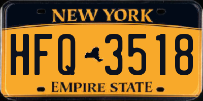 NY license plate HFQ3518
