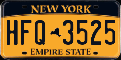 NY license plate HFQ3525