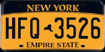 NY license plate HFQ3526