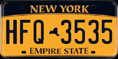 NY license plate HFQ3535