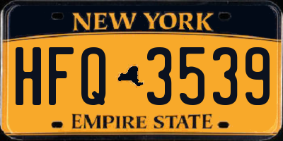 NY license plate HFQ3539