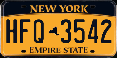 NY license plate HFQ3542