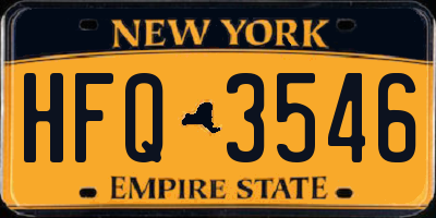 NY license plate HFQ3546