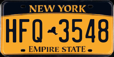 NY license plate HFQ3548