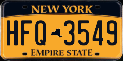 NY license plate HFQ3549
