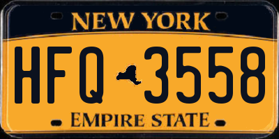 NY license plate HFQ3558