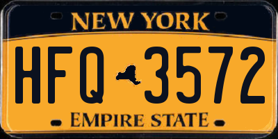 NY license plate HFQ3572